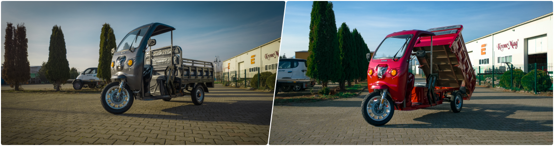 Noul triciclu electric ELBONS - KUBA GL 18000 MAX cu benă și cabină!